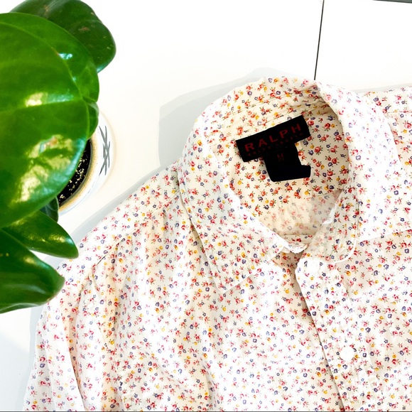 12. RALPH LAUREN Cream Floral Button Up Cotton Blouse - Picture 6 of 11